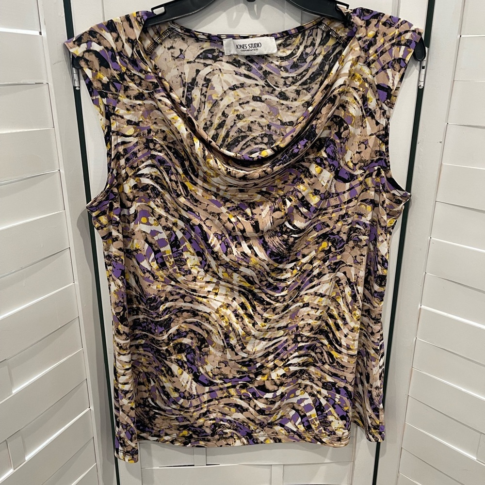 Jones Studio Separates Printed Multi-Colored Skirt & Top Set - Picture 2 of 7